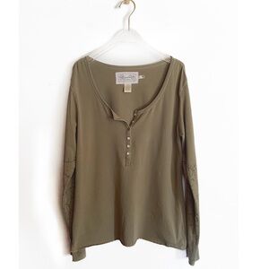 AVENTURA Organic Cotton long sleeve Henley Womens size XL